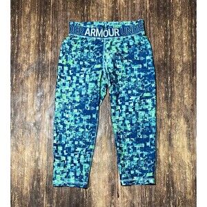 Girl's Youth Under Armour HeatGear Printed Capri Pants YLG